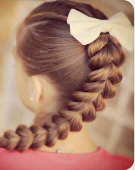 diagonal pull through braid hairstyles for little girls