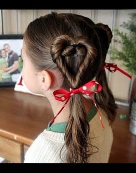 double heart pigtail buns hairstyles for little girls
