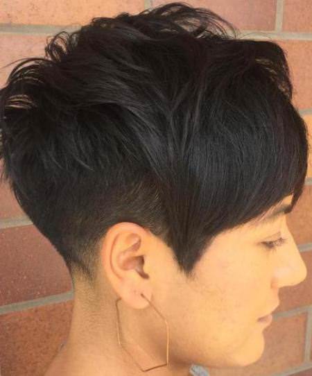 edgy pixie with fade short hairstyles for thick hair