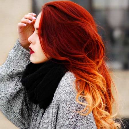 fiery red ombre hair