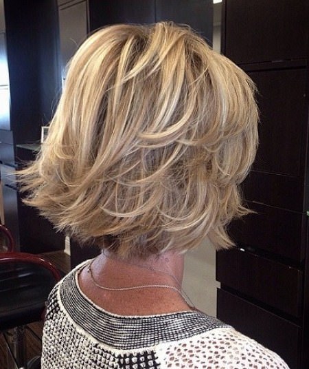flicked short bob hairstyles for women over 50