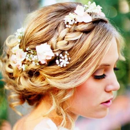 flower beauty wedding hairstyles for short hair