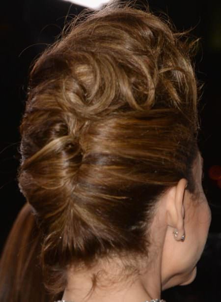 french twist with voluminized top hairstyles for shoulder length hair