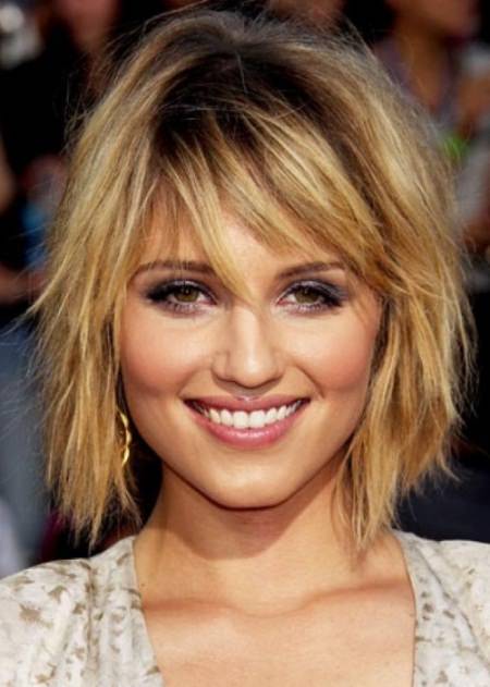 fringed and feathered inverted bob haircut
