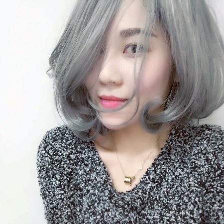 glamorous grey short straight hairstyles