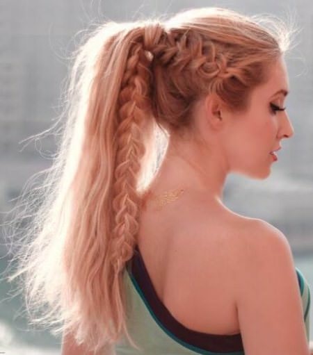 high ponytail with a fishtail braid do's for those who are in love