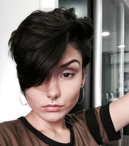 jet black pixie pixie haircuts for thick hair
