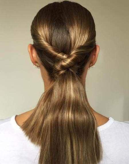 knotted ponytail twist hairstyles for straight hair