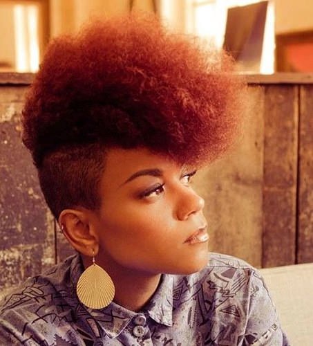 lady red natural hair mohawk hairstyles
