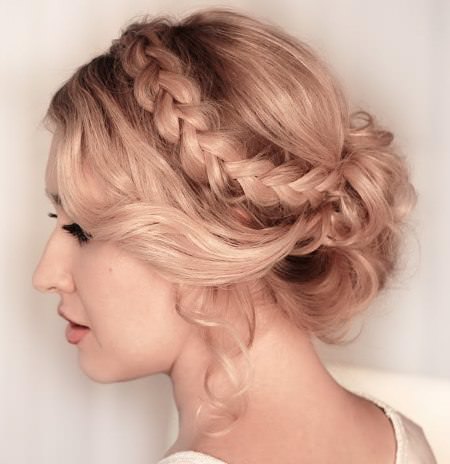 loose braided updo prom hairstyles for short hair