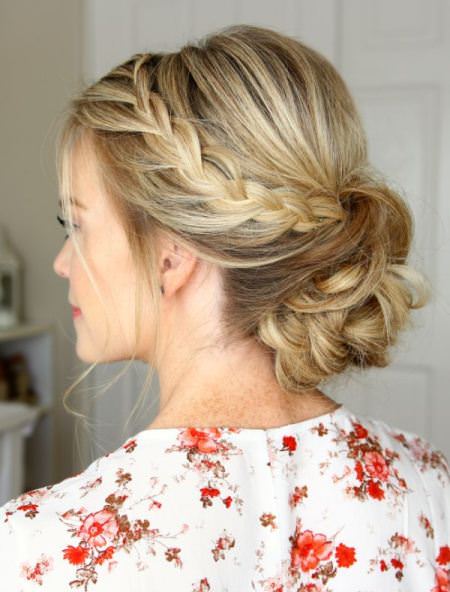 low bun hairstyles with a side braid hairstyles for school