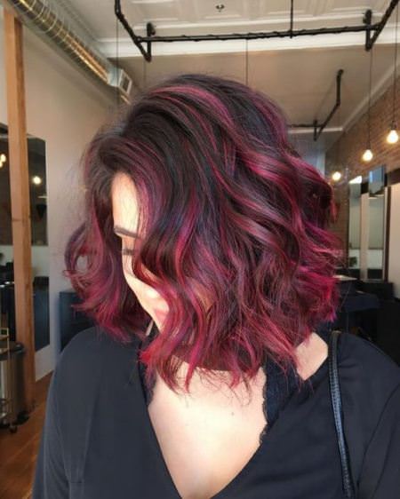 majestic majenta short ombre hair ideas for cropped locks