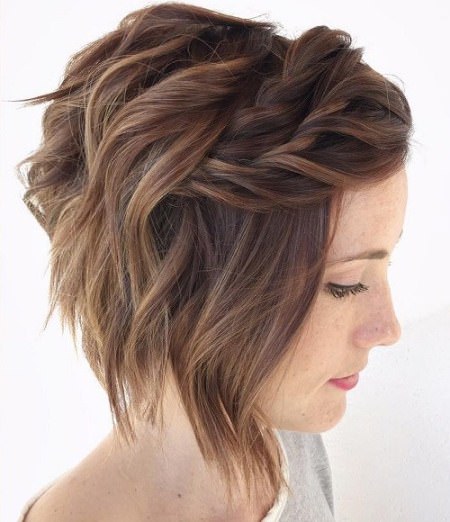 messy short hairstyle with twists short hairstyles for fine hair