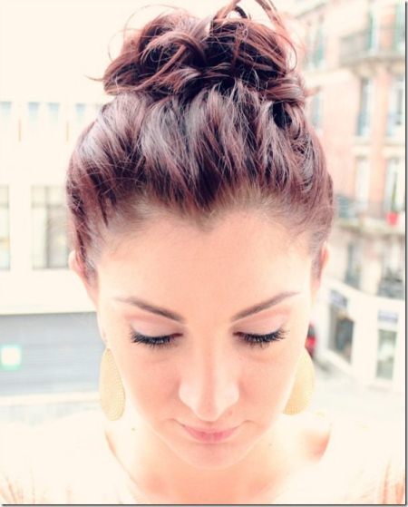 messy top knot prom hairstyles for short hair