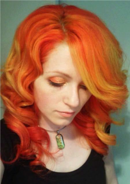 mix of orange and yellow winter hair colors