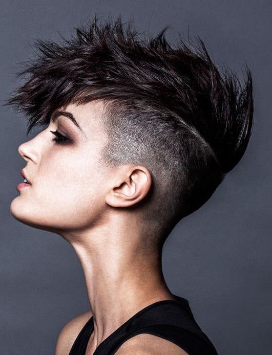 mohawk with side designs haircuts for short spiky haircuts for women