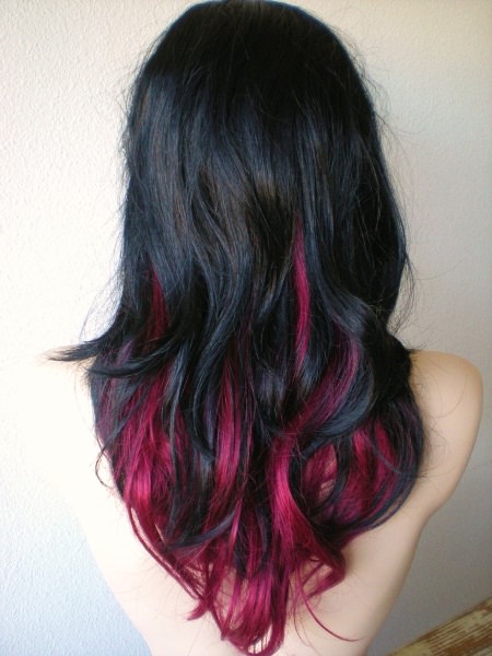ombre hair with ruby and black red ombre hair