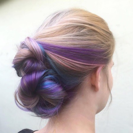 pastel colored casual Updos for long hair