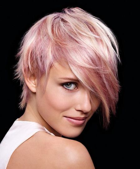 pastel pink short hairstyles for fine hair