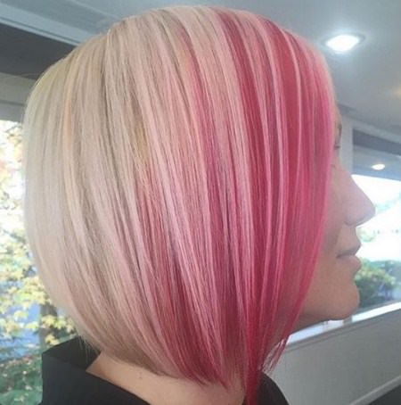 pink layered graduated bob haircuts