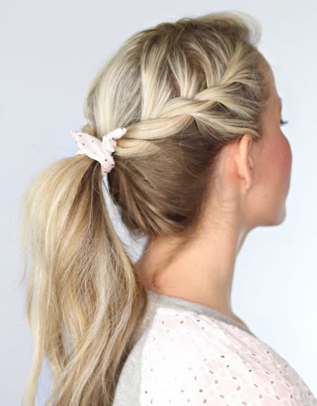 ponytail with a twist hairstyles for straight hair