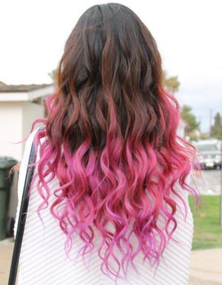 pretty in pink ombre straight hair