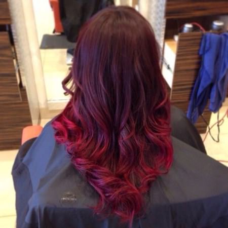 red balayage red ombre hair