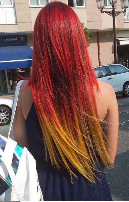 red to yellow ombre red ombre hair
