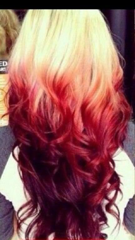 reverse red ombre hair