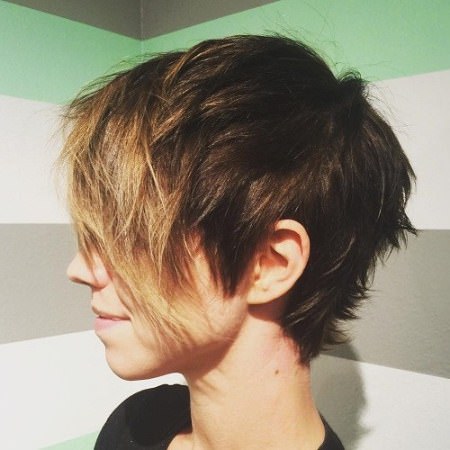 shaded and shaggy short straight hairstyles