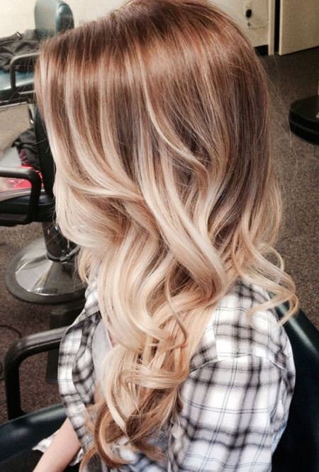 shades of blonde stylish ombre straight hair
