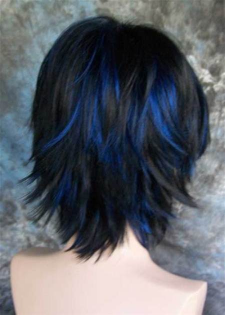 short choppy hairstyle with blue streaks short hairstyles for women