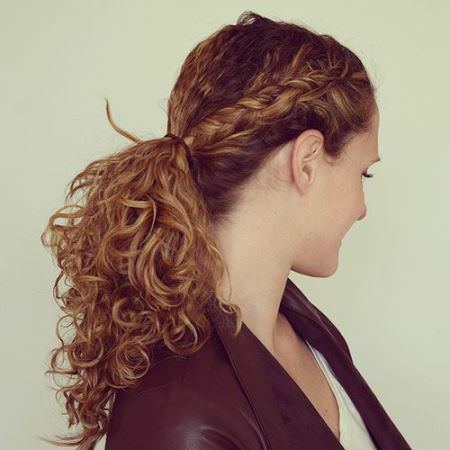 side braid with a curly ponytail medium curly hairstyles for every occasion