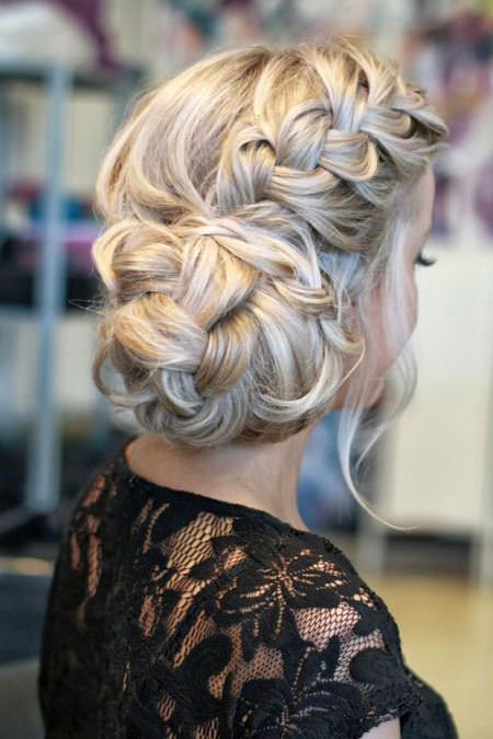 side fishtail braided casual Updos for long hair