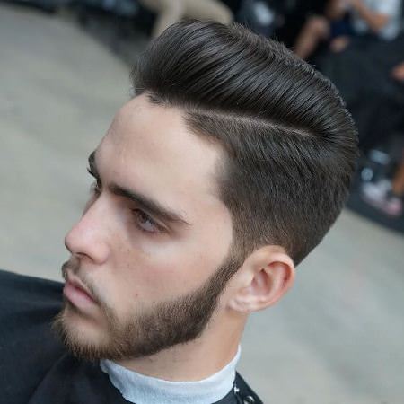 side part pompadour short hairstyles for men