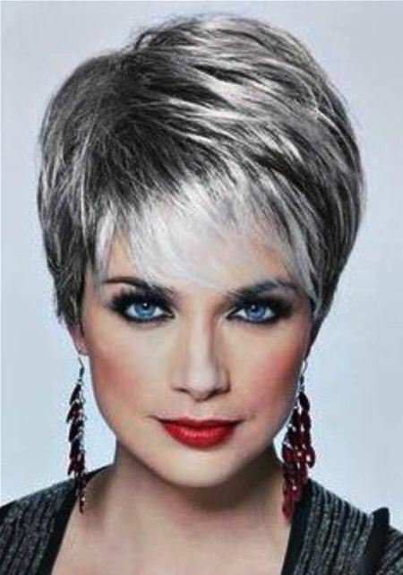 silver layered short hairstyles for women