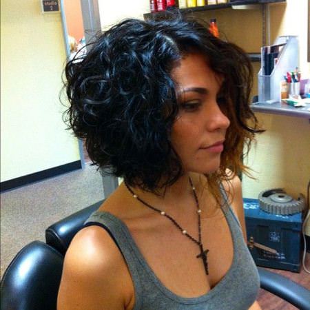 silver lining curly bob hairstyle
