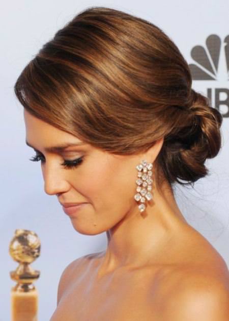 simple low twisted bun hairstyles for shoulder length hair