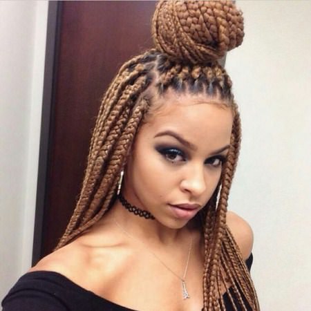 top knot braids for black women