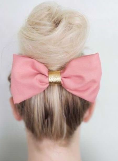 top knot chic bow hairstyles for long thin hair