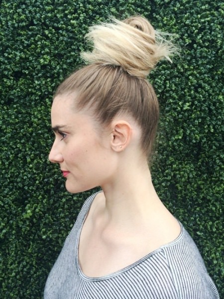 top knot updos for long hair