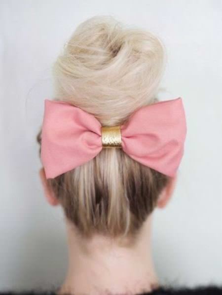 top knot with chick bow hairstyles for long hair