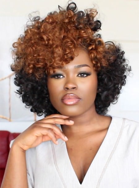 two tone curly bob hairstyle