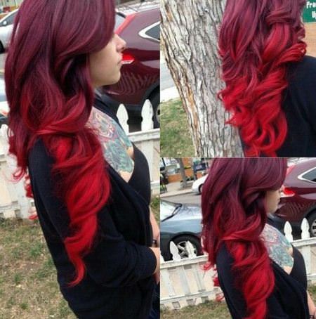 velvet red ombre hair