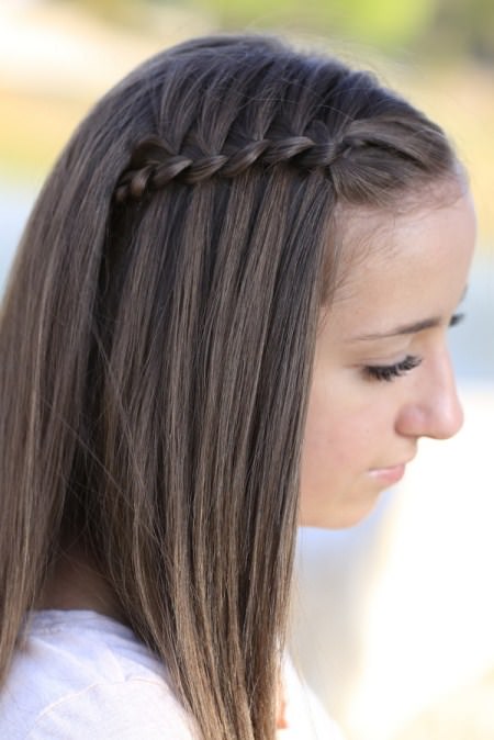 waterfall braid hairstyles for school