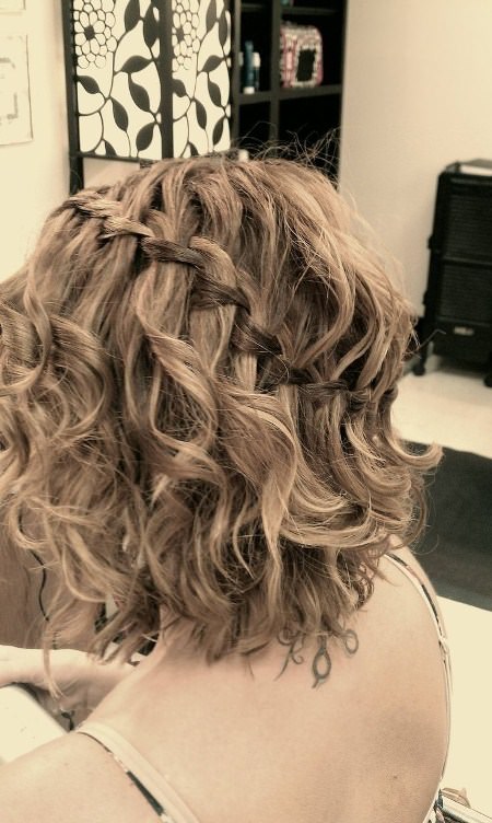 waterfall braid prom hairstyles for short hair