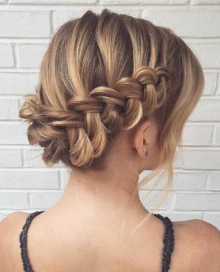 waterfall braid updo with bangs updos for thin hair