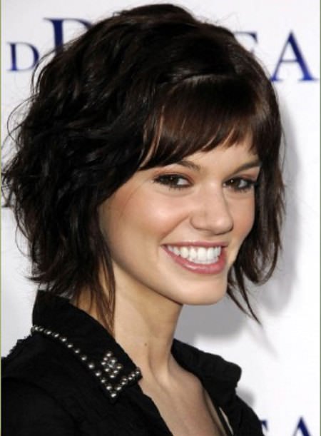 wavy hair with bangs hairstyles for thick hair