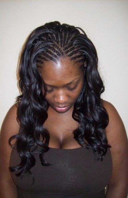 wavy straight french braids for black women