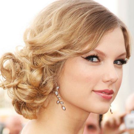 wavy updo with lose curls hairstyles for short hair